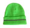 Gorro de Punto Reflectante Color Fluorescente Transfronterizo Tira Reflectante Acrílico Doble Capa Gorro de Punto Gorra de Lana para Exteriores