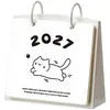 Calendario Felino Curativo 2027 Modelo Nuevo Calendario Adorno de Escritorio para Estudiantes Cuaderno Planificador Mensual Calendario Anual