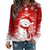 2025 Novo Amazon Transfronteiriço Solto Colorido Natal 3D Camiseta Longa Exportação Roupas Europeias e Americanas Pulôver Gola Redonda com Capuz