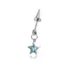 Colgante Nuevo Cono Apuntado Bala Estrella Azul y Blanca Uña de Diablo Hensen Mismo Estilo para Hombres y Mujeres Perforación de Cartílago Hueso de la Oreja Uña