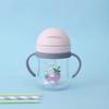 Copo com canudinho para crianças copo de plástico jardim de infância água potável para bebês com alça copo para bebê copo dos desenhos animados