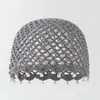 Gorro de Punto Hecho a Mano con Adorno de Perlas Estilo Francés, Sencillo de Color Sólido, Transpirable de Malla, Versátil para Mujer