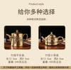 Panela de cobre doméstica estilo chinês panela paisagem escovada bambu jornal pote seguro portátil chaleira de bambu esculpida ornamentos antigos