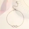 WISH AliExpress Comercio Exterior Nuevo Ojo Pulsera de 8 palabras Chapado en Platino Lazo Diamante Pulsera Decoración para Mujer