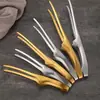 Pinzas para Barbacoa Estilo Coreano de Acero Inoxidable 304, Color Dorado, Pinzas de Autoservicio para Restaurante Comercial, Pinzas para Bistec, Pinzas Haidilao, Pinzas para Alimentos