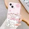 Capa de Celular de Silicone Fofa de Coelho Estilo Coreano para Apple 17 Pro, iPhone 16 Capa Protetora Full-Cover Soft Girl