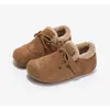 Zapatos Birkenstock para Niñas Suela Suave Zapatos Forrados de Felpa 2026 Nuevos Zapatos de Cuero para Niños Zapatos de Algodón de Invierno para Niños Grandes Zapatos Cálidos de Invierno Más Algodón