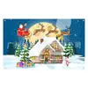 Novo pano de fundo de Natal do Papai Noel transfronteiriço, pano para pendurar, adereços de festa, decoração, fundo para fotos, faixa de bandeira
