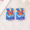 Venta caliente transfronteriza: pendientes, collar, llavero y bolso de acrílico de doble cara con doce constelaciones de tarot.
