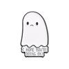 Broche blanco lindo geométrico simple de terror para Halloween, broche pequeño de fantasma, insignia de metal, accesorios de ropa