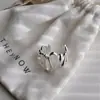 Anillo de Plata S925 Anillo de Gota Hueca de Plata Esterlina Diseño Nicho Femenino Anillo Abierto Transfronterizo Europeo y Americano