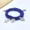 Cadena Corporal Transfronteriza Europea y Americana con Cuentas de Vidrio, Cadena de Cintura de Joyería Hecha a Mano Elástica con Accesorios de Colgante de Pez Mano Mágica a la Moda