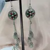 Brincos de Sino com Franja Prata Vintage Boêmio Estilo Étnico Feminino Brincos de Brigadeiro da Savana Mongol
