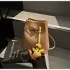 Moda de Tendencia Nueva Primavera y Verano 2025 Bolso Cubo Nicho Patrón Granulado Color de Contraste Bolso de Hombro Bolso Cruzado Súper Popular