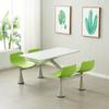 Fabricante Venta al por Mayor Comedor Mesa y Silla Combinación Todo-en-Uno Empleado Escolar Conjunto Comida Rápida Mesa y Silla Combinación Mesa Redonda Comercial