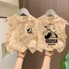 Chaleco Exterior de Algodón Puro Tie-Dye de Verano para Niños 2026 Nuevo Estilo Camiseta para Niños Top Elegante