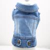 Roupas para Cães de Estimação Transfronteiriças Teddy Vip Bichon Pet Roupa Outono e Inverno Padrão Arranhado Retro Colete de Jeans Personalizado
