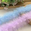 Tejido de Malla Plisada de Doble Capa de 5 cm con Encaje Tridimensional, Diadema Lolita Hecha a Mano, Decoración para Mangas y Escote, Estilo Nuevo