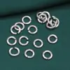 Anillo de plata de ley S925 pez pequeño anillo abierto anillo vintage plata tailandesa DIY anillo de eslabones hecho a mano material para pulsera collar