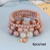 Pulsera Bohemia Étnica Nueva de Múltiples Capas con Cuentas de Vidrio Colgante de Elefante Multicolor Creativa Versátil Primera Joyería