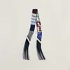 Pañuelo Pequeño con Borlas 130*5cm Tejido de Sarga Imitación Seda Pañuelo de Seda para Mujer, Corbata de Cuello de Moda y Versátil, Correa para Bolso