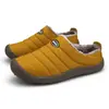 Pantuflas de Algodón de Terciopelo Cálidas de Invierno para Hombre, Zapatos de Algodón Cálidos para Interiores, Pantuflas Impermeables Sencillas para Casa, Zapatos de Algodón de Doble Propósito de Talla Grande