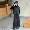 Conjunto de Ropa para Niñas 2025 Nuevo Elegante Moda Infantil Chaleco Conjunto de Tres Piezas para Niñas Mayores Top de Otoño Tendencia