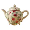 Tetera de Porcelana Ru Amarilla con Separador de Té y Agua, Juego de Té de Alta Gama para Uso Personal para Beber Té, Vajilla de Té Kung Fu