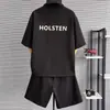 Conjunto de Verão Manga Curta Plus Size para Homens, Camisa Polo Casual Solta Estilosa Novo Estilo Chinês, Shorts Versátil da Moda 150kg