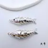 Pingente de Peixe Koi Móvel Cor Preservada Banhado a Ouro Cobre DIY Colar Pulseira Pingente Artesanal com Charme "Prosperidade"