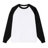 Camiseta de algodão com ombros caídos da marca Tide 260g, combinando com a cor dos ombros, gola redonda, manga longa para jovens, em estoque, logotipo da camiseta