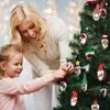 16 Piezas Adornos Colgantes de Enano de Madera de Navidad Enano Hueco para Árbol de Navidad con Colgante de Cuerda Decoraciones para el Hogar