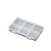 Caja de Plástico Transparente de PP de 6 Compartimentos Caja de Almacenamiento DIY para Joyería, Cosméticos, Uñas, Cuentas, Ferretería, Equipo de Pesca, Señuelos Artificiales