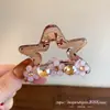 Estilo Coreano Exquisito Flor Rosa Strass Estrela de Cinco Pontas Presilha de Garra Moda Versátil Presilha de Cabelo Presilha para Meio Preso Acessórios de Cabelo Presilha de Garra