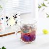 Taza de Vidrio en Relieve Femenina con Diseño de Gato Lindo, Taza de Café para Pareja de Estilo Japonés, Taza Creativa para el Hogar de Dibujos Animados de Doble Capa Aislada