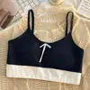 Nuevo sujetador de algodón sin costuras con copas fijas para niñas, adecuado para estudiantes de secundaria y preparatoria, con diseño transpirable de una sola pieza y tirantes fijos