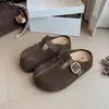 Pantuflas Cerradas de Suela Gruesa para Mujer 2026 Nuevo Estilo Otoño que Aumentan la Altura Casual Moda Tendencia Retro Slip-On Medias Pantuflas