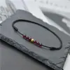 Tornozeleira Artesanal de Fio Vermelho com Granada, Ouro que Preserva a Cor, Contas da Sorte, Versão Coreana Estilo Floresta, Pulseira de Amizade para Mulheres, Cristal
