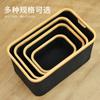 Cesta de almacenamiento para el hogar transfronteriza cesta de almacenamiento para papelería de dormitorio de estudiante ropa sucia cesta de almacenamiento plegable de bambú y tela estilo japonés cesta para ropa sucia