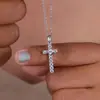 Colar Cao Shi Shein com Zircônia Microincrustada, Joia com Pingente Personalizado Estilo Doce e Cool, Elegante da Moda, Brilhante e Exquisito