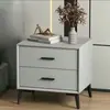 Mesita de noche de cuero de lujo ligero, mueble de noche simple de madera maciza para uso doméstico, armario de almacenamiento pequeño moderno de gama alta para dormitorio