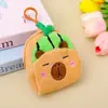 Porta-moedas Capivara de Desenho Animado Bolsa de Armazenamento de Pelúcia Mochila Pequena Bolsa Escolar Pingente de Capivara Fofo Quadrado