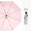 Sombrilla de titanio plateado de doble capa para mujer, protección UV, doble uso para sol y lluvia, paraguas reforzado resistente al viento y la lluvia, sombrilla de color sólido