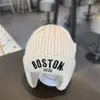 Gorro de Lana con Bordado de Letras para Niños Otoño Invierno Unisex para Bebé Protección Cálida para Orejas Personalidad Versátil Gorro de Punto Pulóver para Bebé