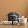 Juego de té de viaje, juego de té Kung Fu portátil para exteriores, para uso en casa, preparación rápida, tetera, regalo, logotipo de evento