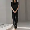 Novedad Otoño 2026 Transfronterizo Europeo y Americano Casual para Mujer Ropa de Casa Color Sólido Mono de Pierna Ancha con Ceñidor en la Cintura