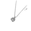 Corea del Sur Dongdaemun Plata Esterlina s925 Hoja Flor Zircón Collar Femenino ins Moda Simple Femenino Corazón Cadena Clavícula