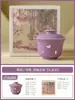 Juego de Té de Cerámica Morado Liso de Tres Piezas con Patrón de Mariposas, Hecho en Fábrica, con Taza de Té Individual y Gaiwan