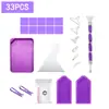 Novo conjunto de ferramentas de pintura diamante funil furadeira inventário furadeira caneta cola roxo 28 grade caixa de armazenamento acessórios acessórios