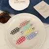 Pinzas para el cabello sin costuras de estilo coreano Ins, coloridas, a cuadros, para niñas, pinzas laterales versátiles, pinzas de moda para el flequillo, pinzas de pico de pato simples